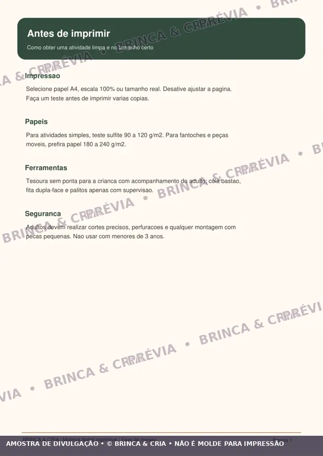Página real do guia ilustrado de impressão e montagem